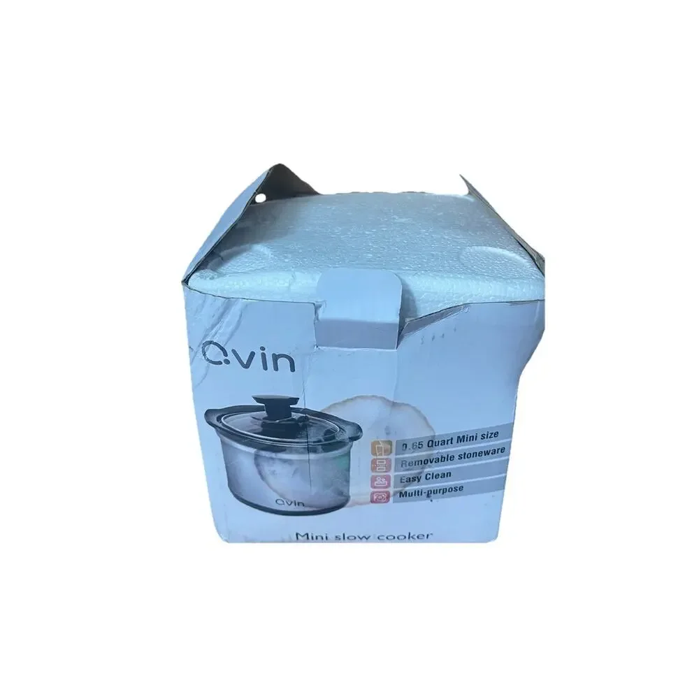 Qvin C.Vin 0.65 Qt Mini Slow Cooker Blue Fondue Pot Food Warmer